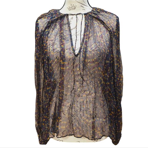 Ulla Johnson NWT Pauline Chiffon Blouse in Peridot Pomegranate $420 Women‎ Sz 6 - Picture 9 of 15